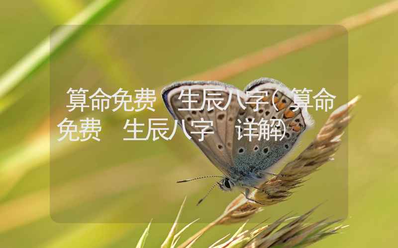 算命免费 生辰八字(算命免费 生辰八字 详解)